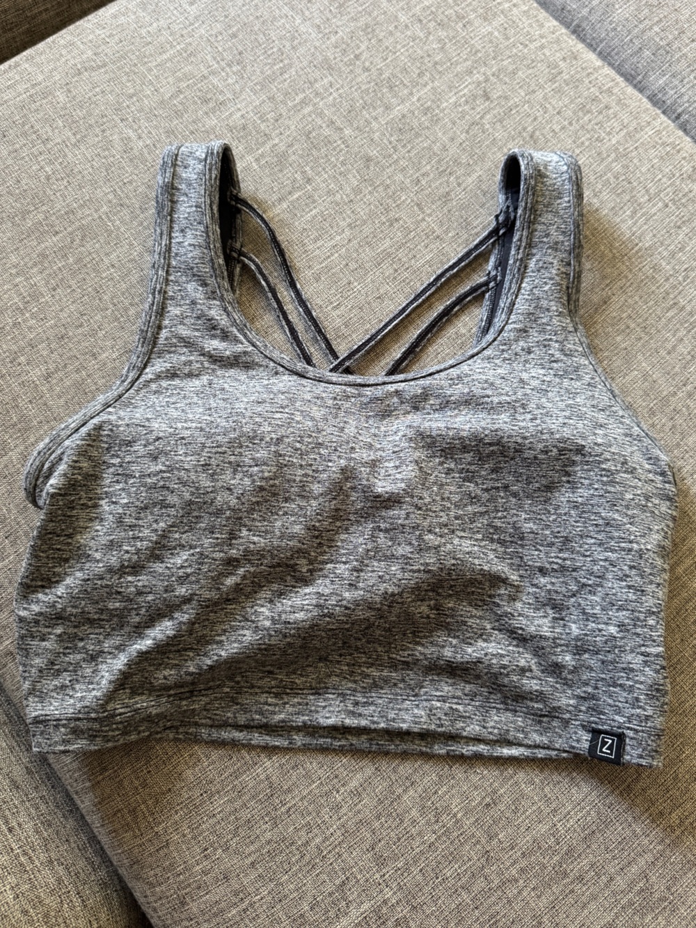 LOGO by Lori Goldstein Heathered Gray Knit Top